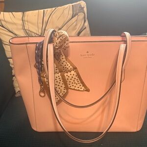 Kate Spade Blush Pink Tote with Scarf Accent